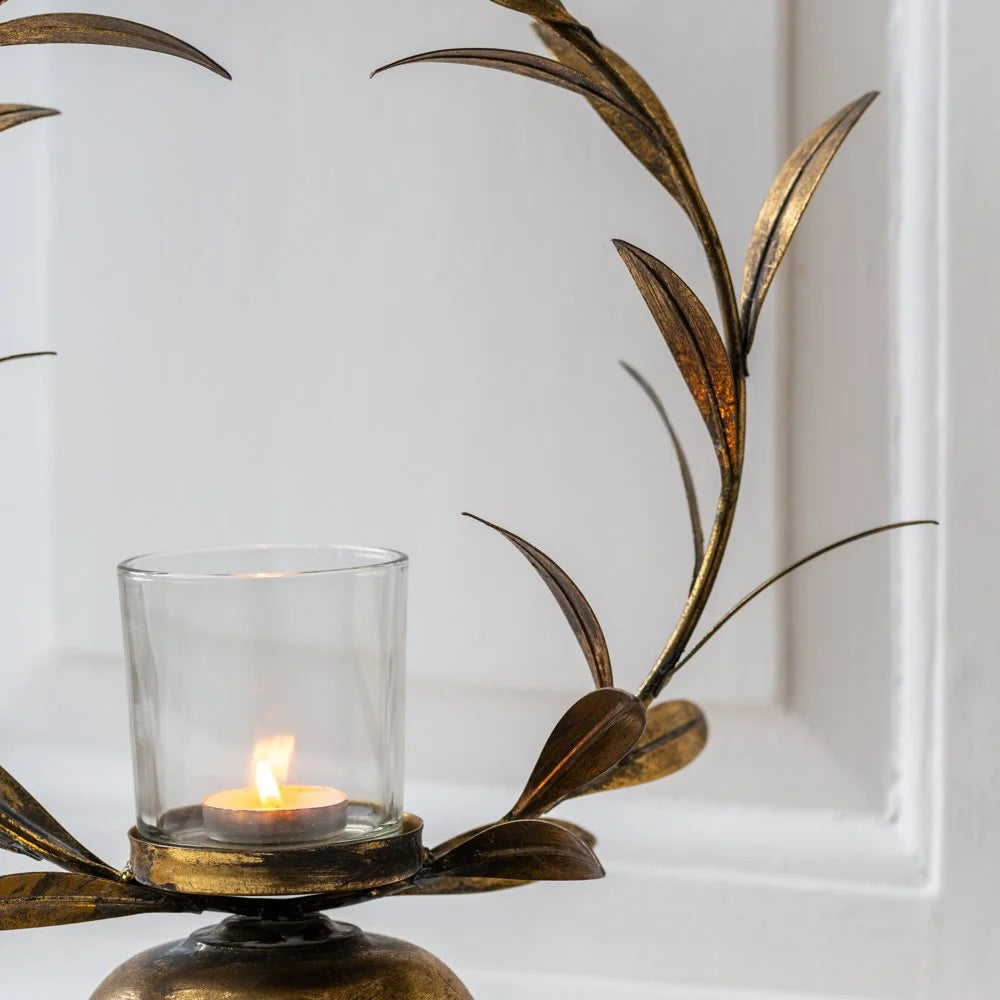 Candleholder Golden Laurel Leaf