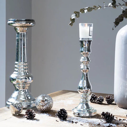 Mercury Glass Candlestick